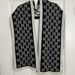 Michael Kors black and white logo scarf